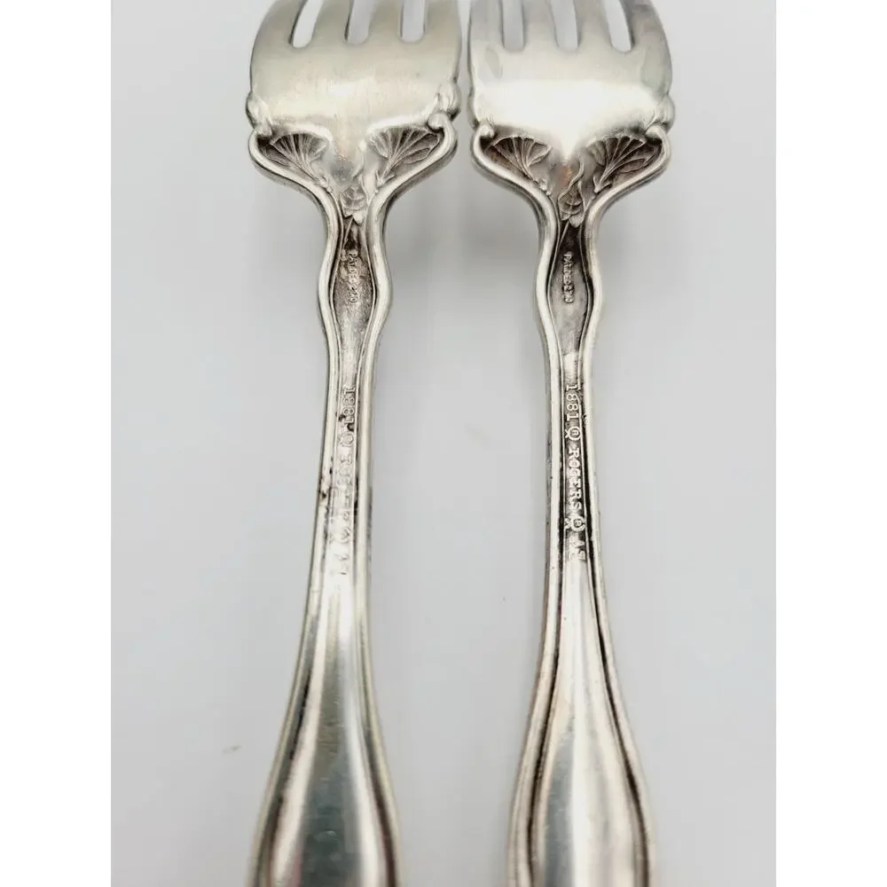 1881 Rogers Silverplate Dinner Forks 1910 Leyland Set of 2 Discontinued